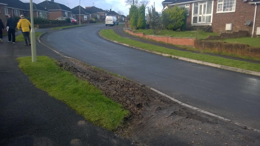  Damaged verge in Hope Road