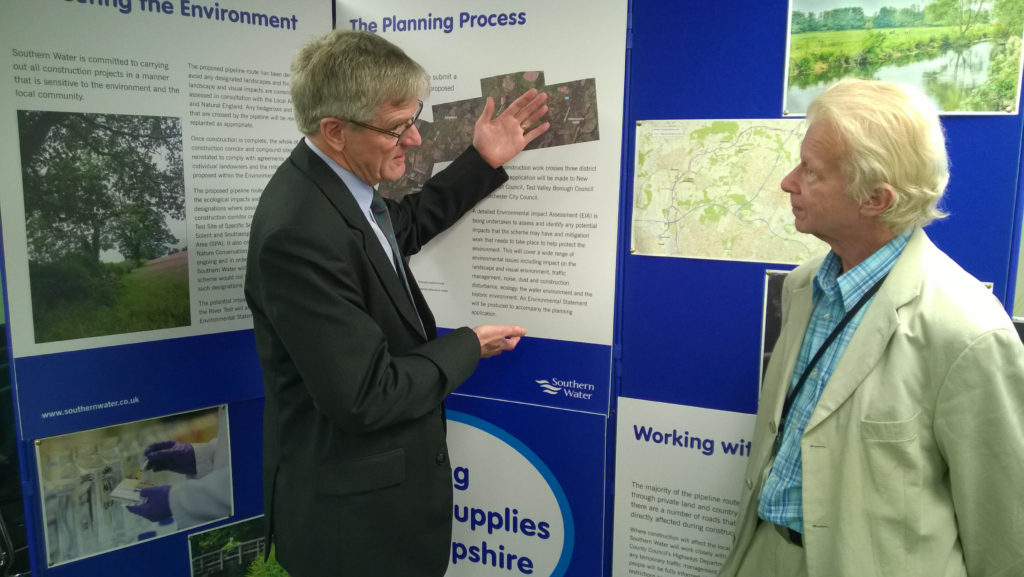  Bruce, speaking to Southern Water’s Damon Elliot at the Drop-in session held at Southampton Airport in January 2016